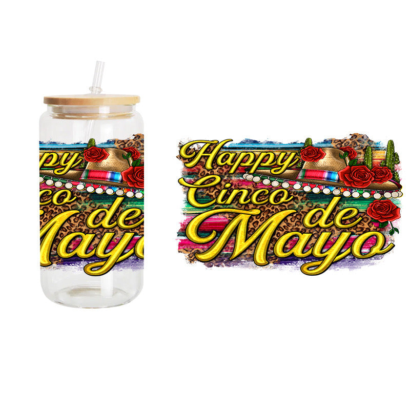 Happy Cinco Picture / UV DTF Transfer 6” Width 4” Height (JJ-1)