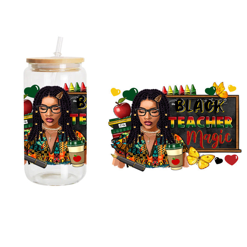 Black Teacher Magic / UV DTF Transfer 6” Width 4” Height (KK-3)