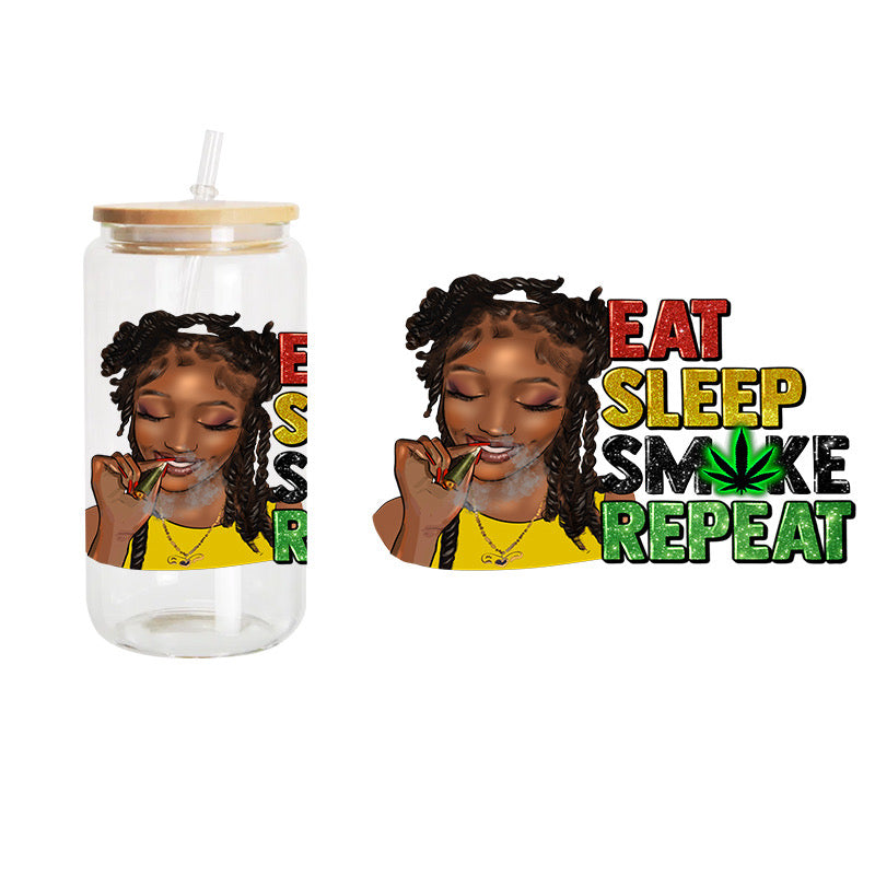 Eat Sleep Repeat / UV DTF Transfer 6” Width 4” Height (II-1)