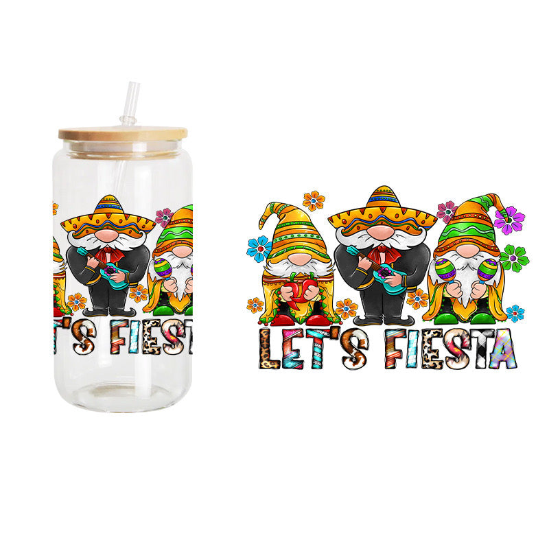 Let’s Fiesta / UV DTF Transfer 6” Width 4” Height (JJ-2)
