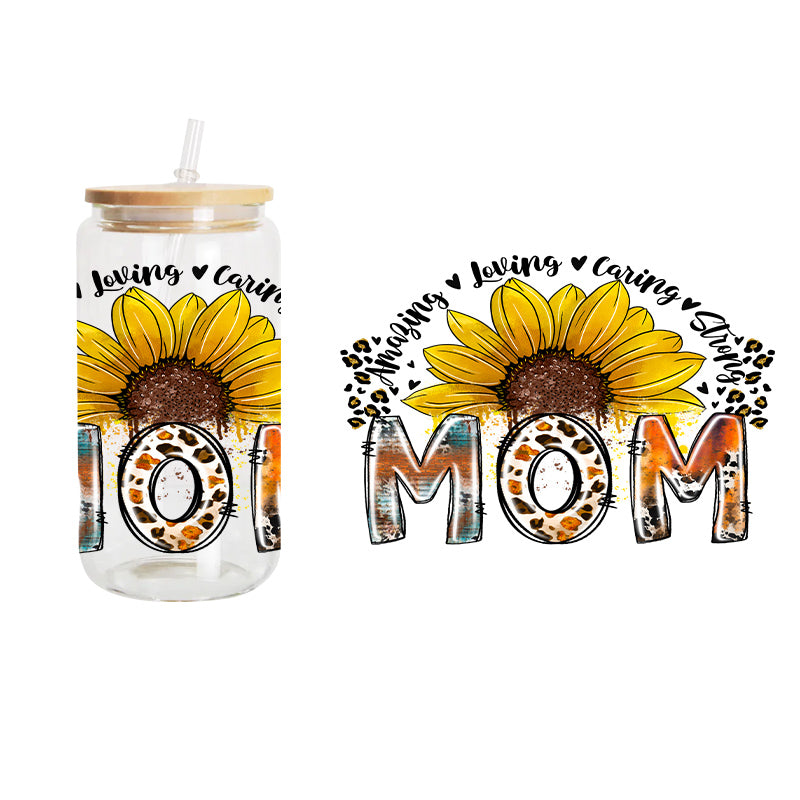 Mom Big Sunflower / UV DTF Transfer 6” Width 4” Height (EE-15)