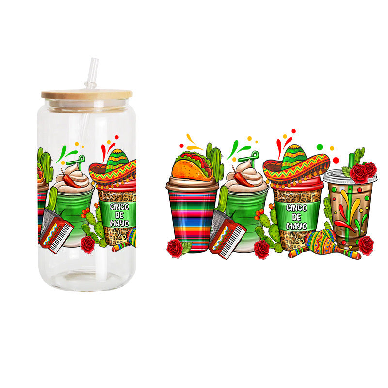 Cinco Drinks / UV DTF Transfer 6”Width 4”Height (JJ-4)