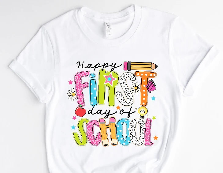 Happy First Day Pencil / 10” Width DTF Transfer