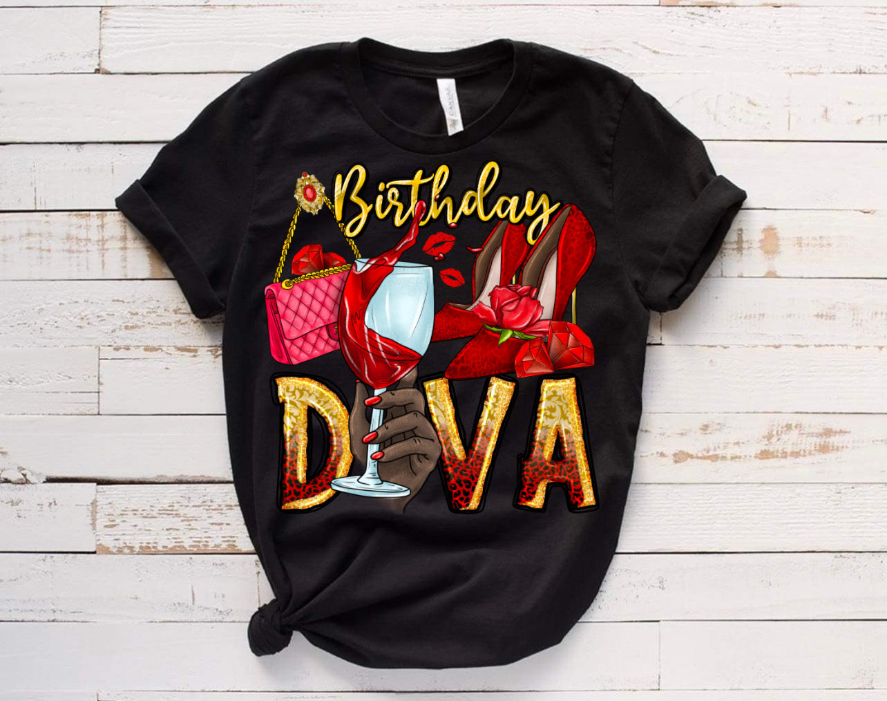 Red Diva / 10” Width DTF Transfer (L-2)