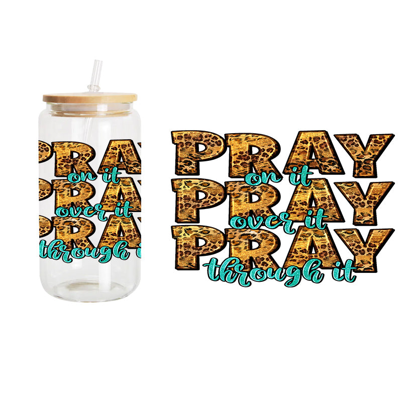 Pray 3x / UV DTF Transfer 6” Width 4” Height (GG-18)
