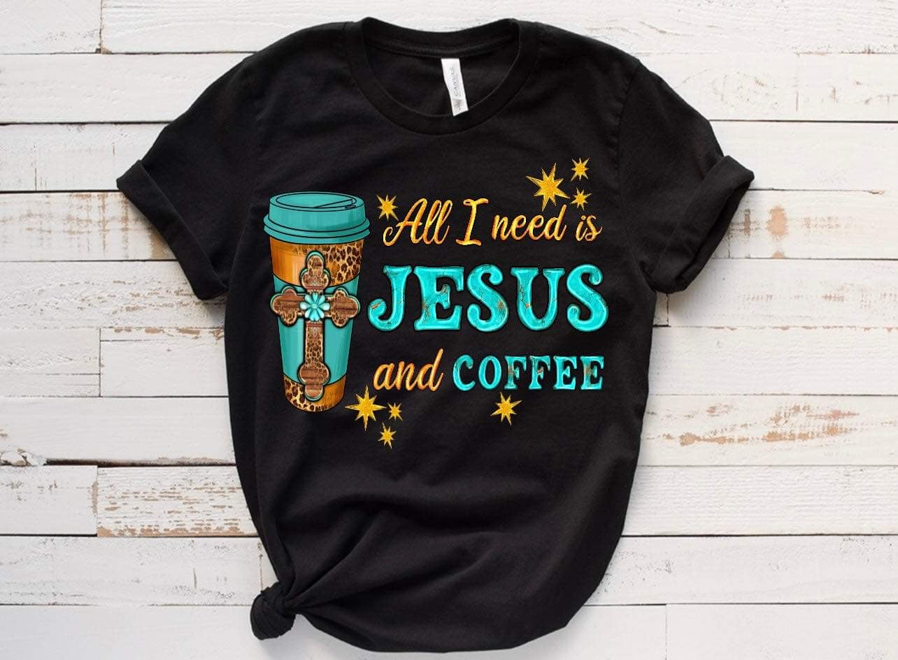 Jesus And Coffee / 10” DTF Transfer (G-9)