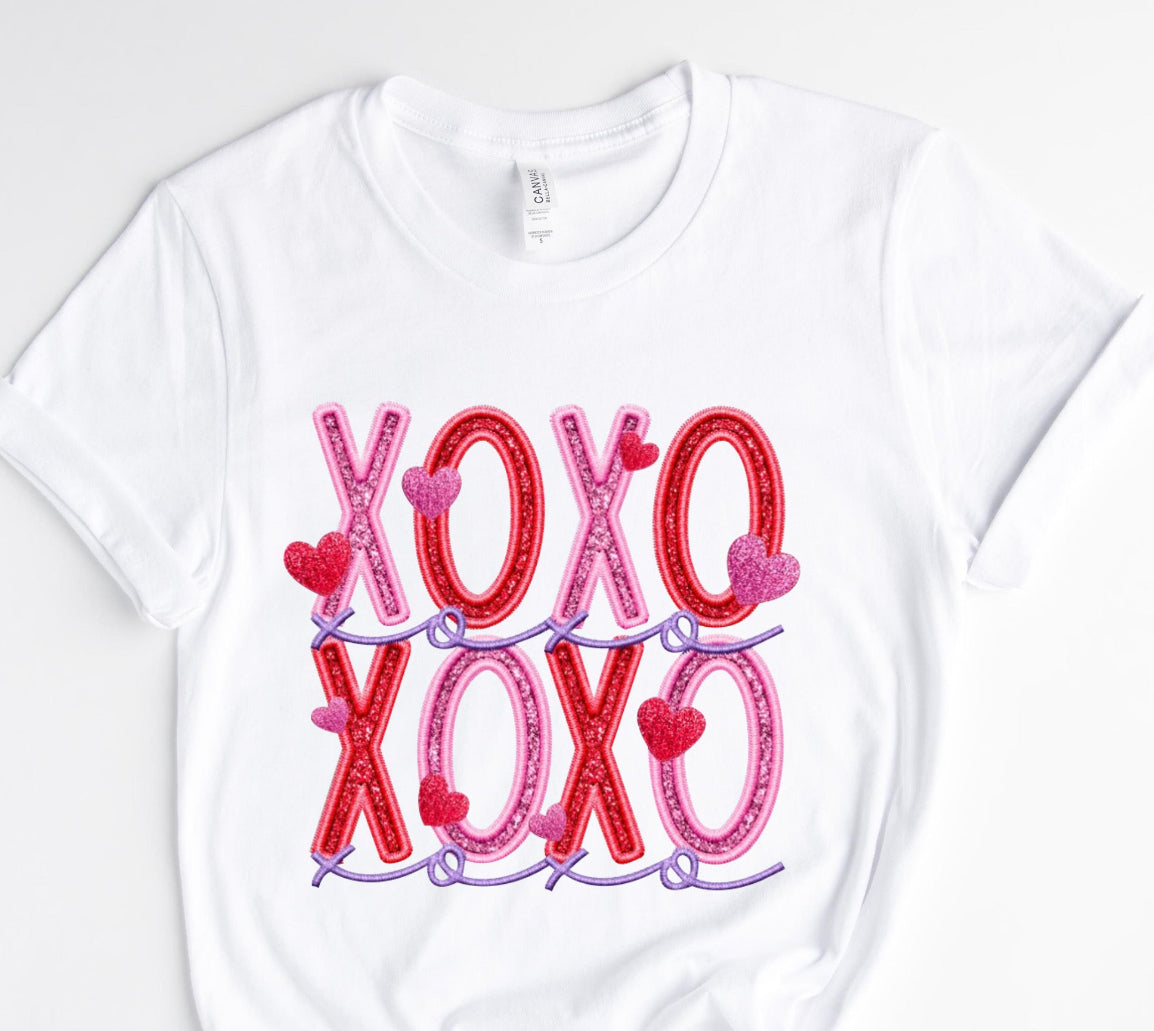 Red Pink Xo / DTF Transfer 10” Width (A-48)