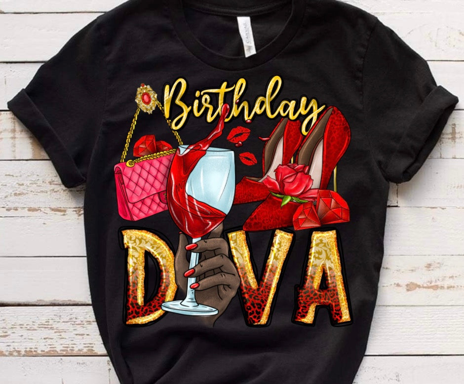 Red Diva / 10” Width DTF Transfer (L-2)