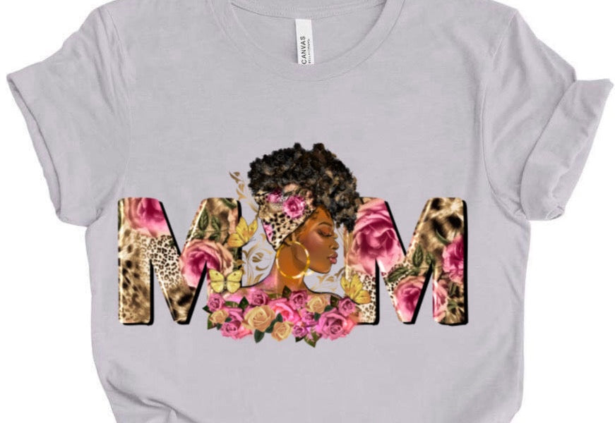 Mom Flowers Pink / 10” Width DTF Transfer (E-2)