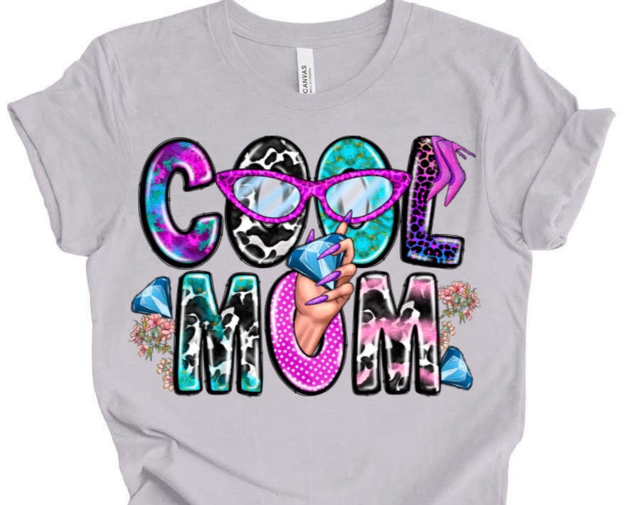 Cool Mom Diamond / 10” Width DTF Transfer (E-4)