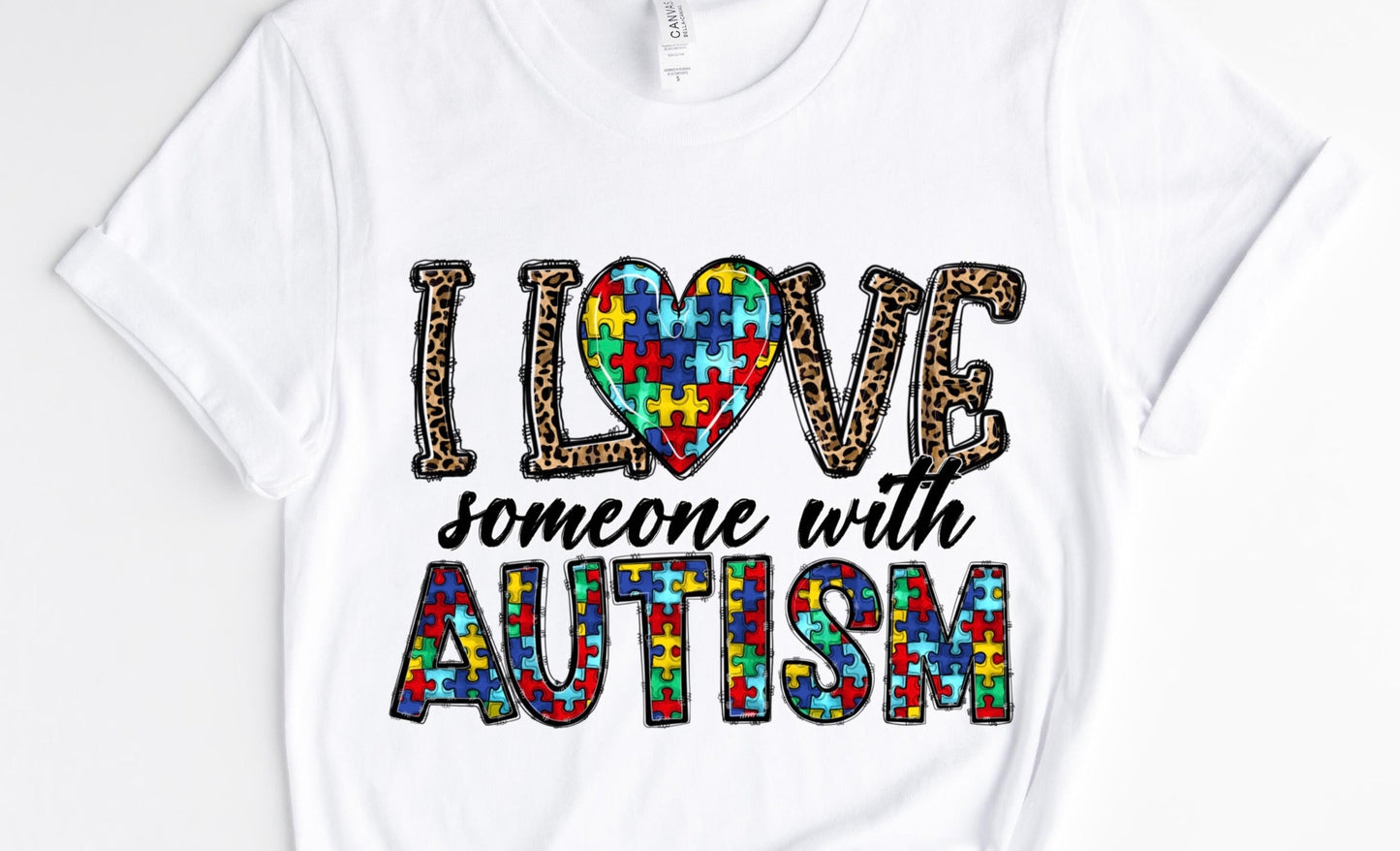 I Love Autism Heart / 10” Width DTF Transfer (D-4)