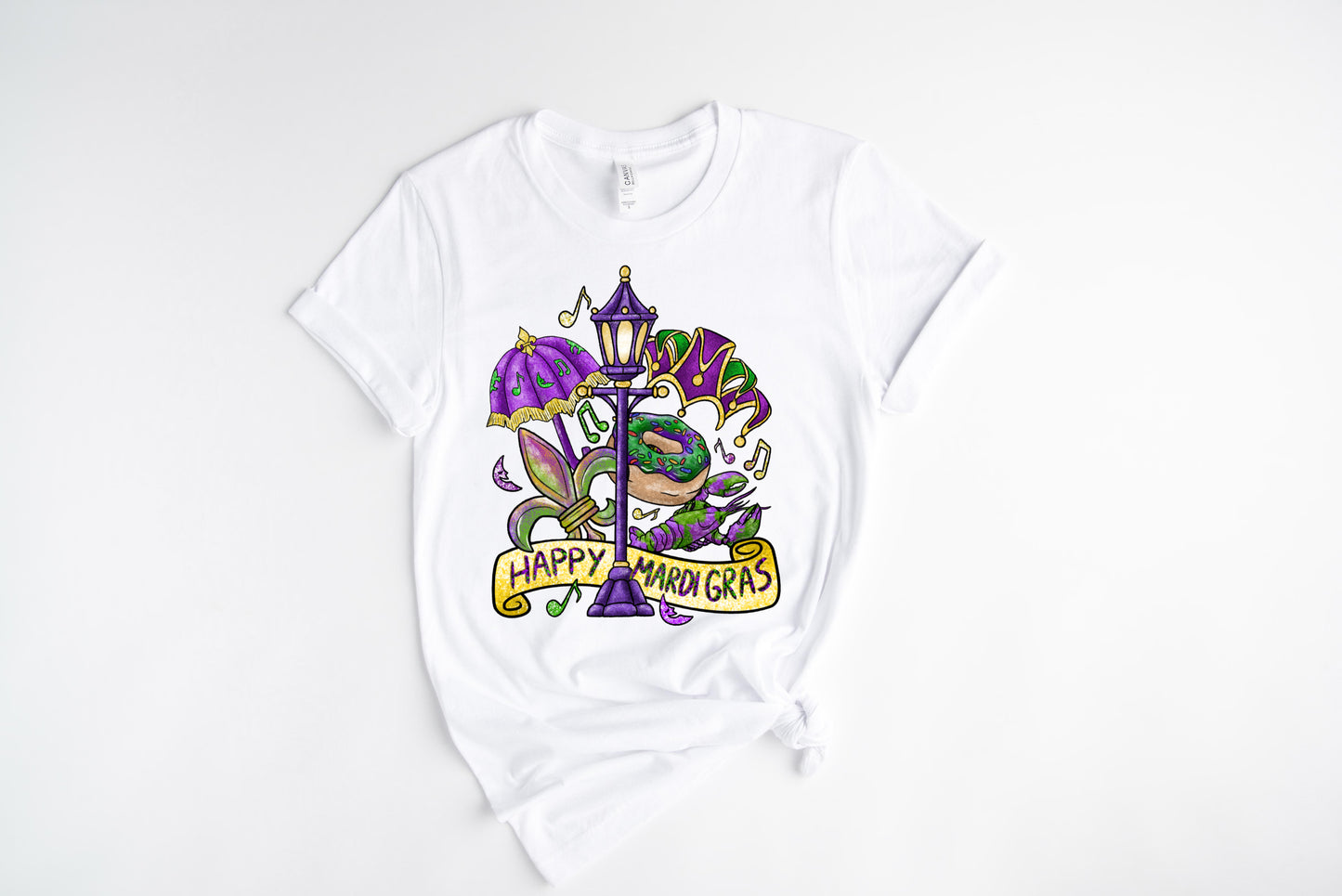 Happy Mardi / DTF Transfer 10” Width (C-12)