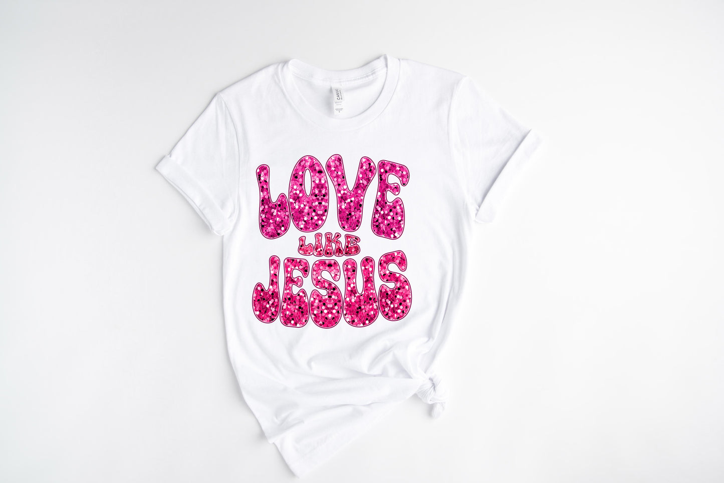 Pink Love Like Jesus / DTF Transfer 10” Width (A-37)