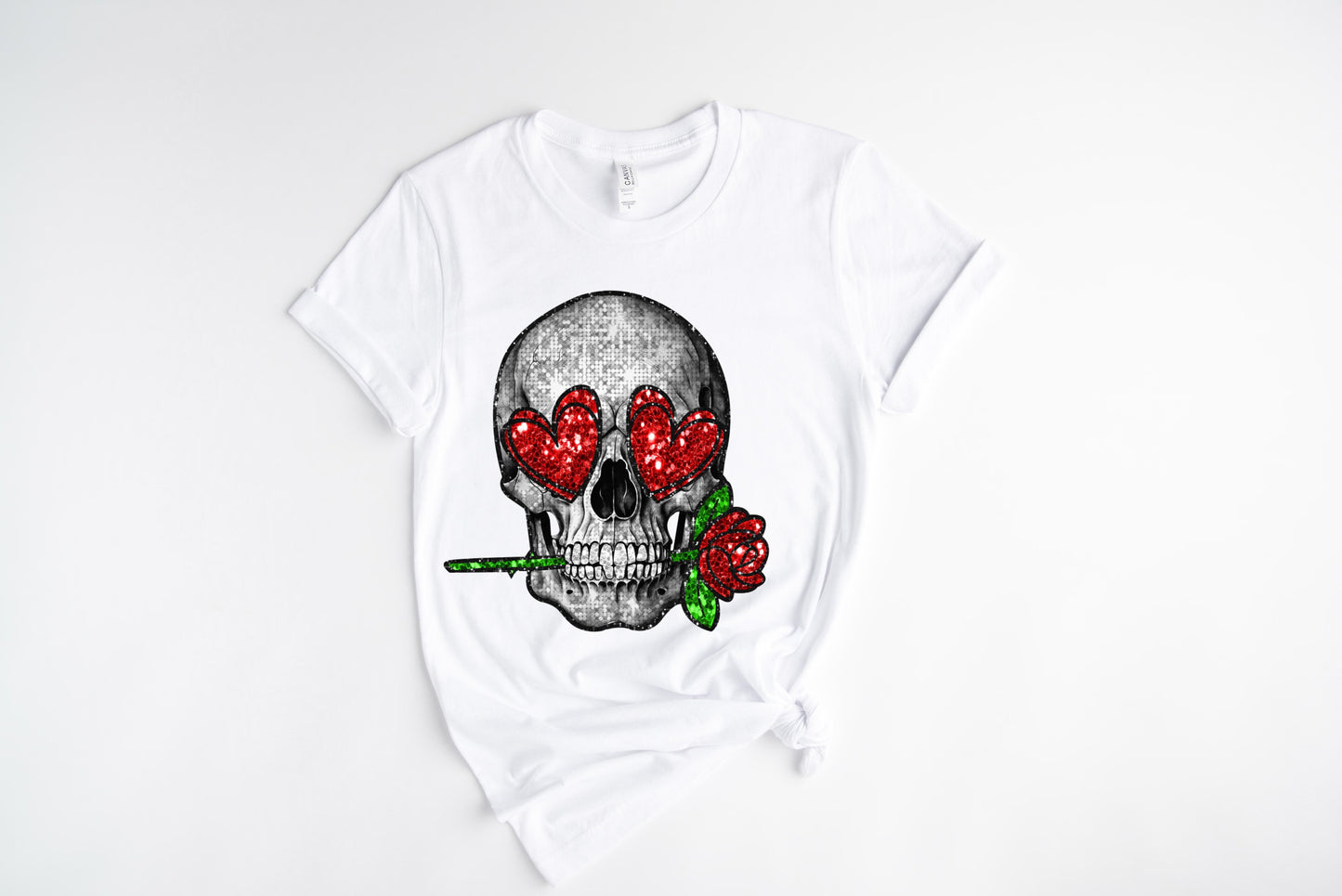 Skull And Roses / DTF Transfer 10”width (A-32)