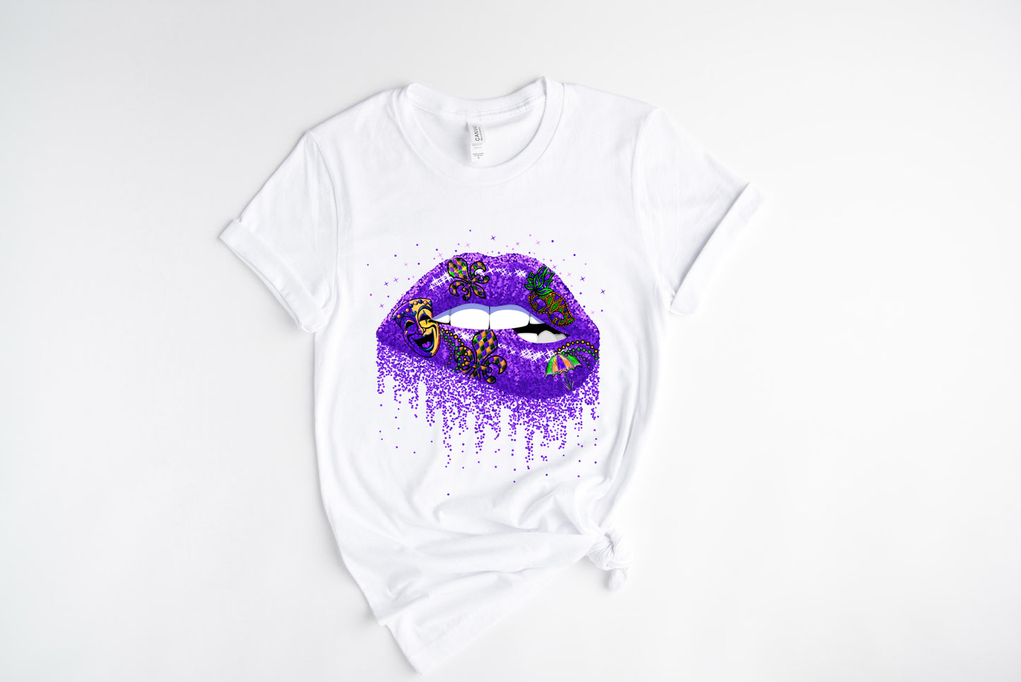 Purple Mardi Lips / DTF Transfer 10” Width (C-45)