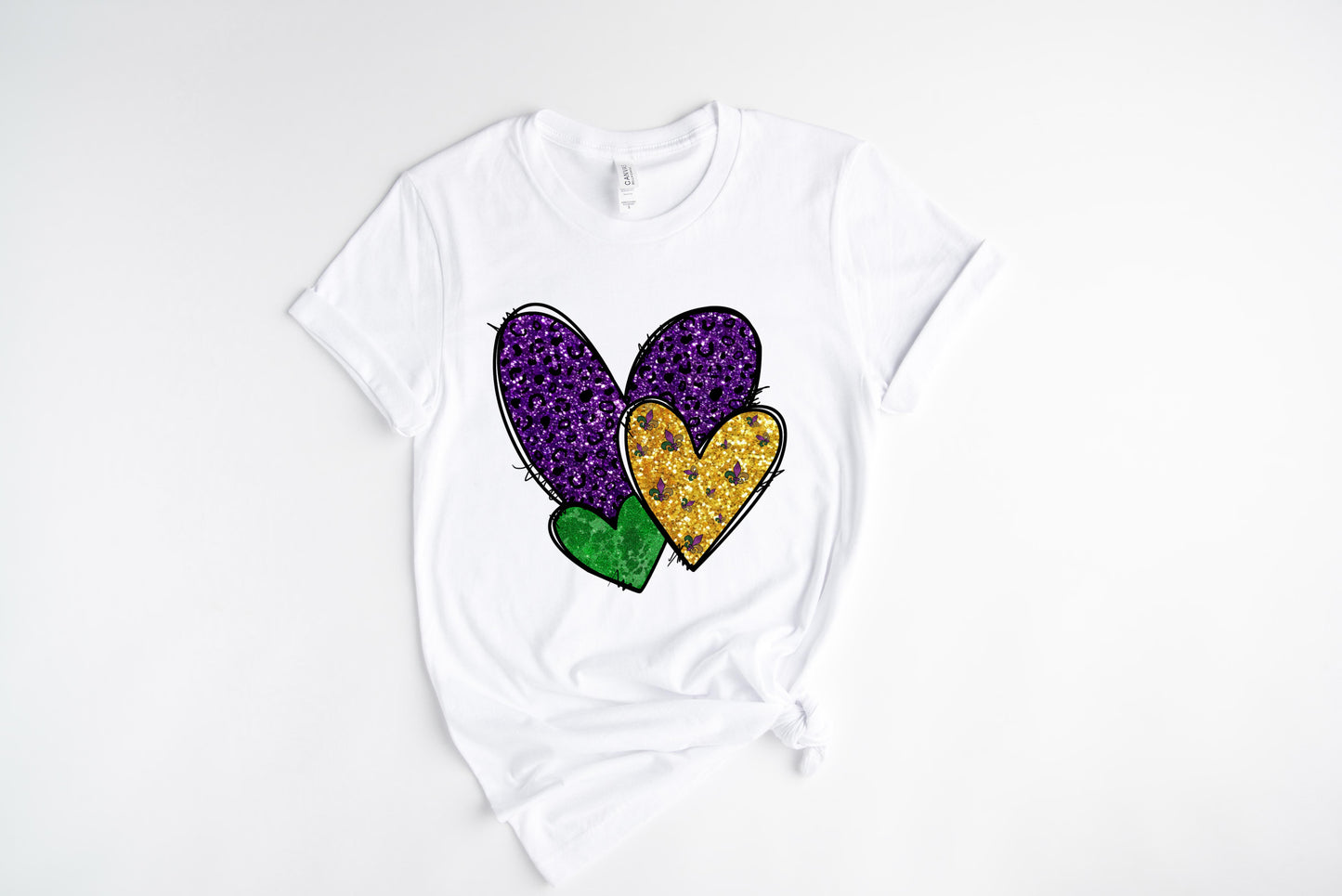 Hearts Gras / DTF Transfer 10” Width (C-47)