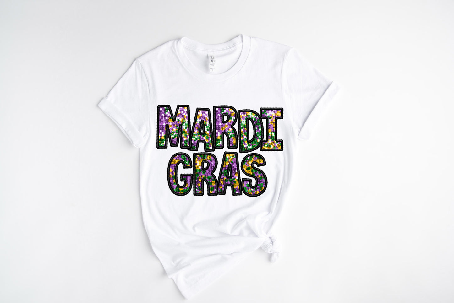 Colorful Bling Mardi / DTF Transfer 10” Width (C-37)