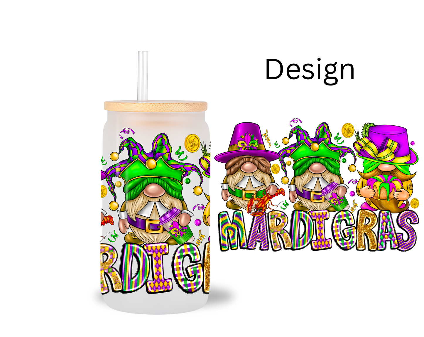 Party Gnomes / UV DTF Transfer 6” Width 4” Height (CC-17)