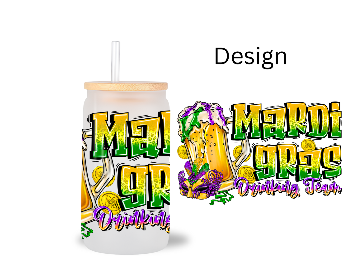 Drinking Team / UV DTF Transfer 6” Width 4” Height (CC-16)