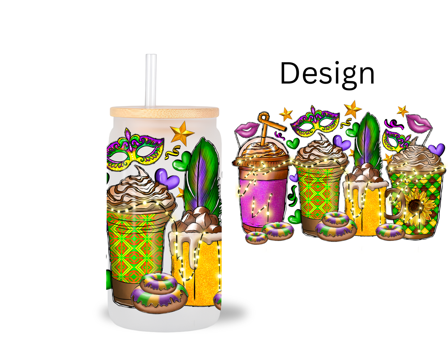 MARDI Drinks / UV DTF Transfer 6” Width 4” Height (CC-11)