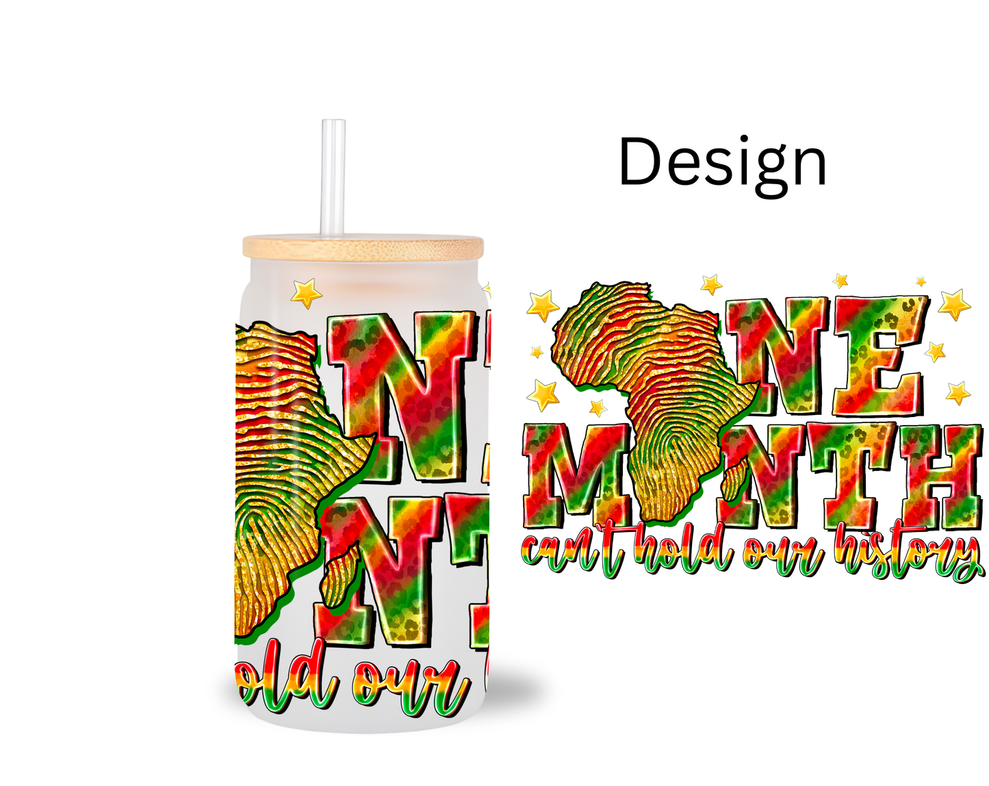 One Month / UV DTF Transfer 6” Width 4” Height (BB-18)