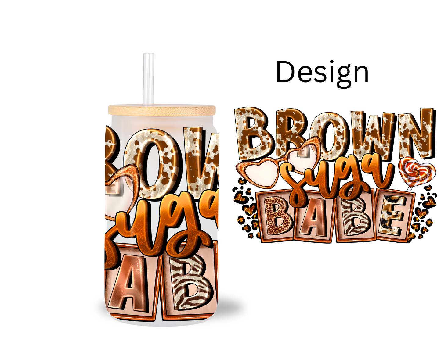 Brown Sugar / UV DTF Transfer 60 Width 4” Height (BB-13)