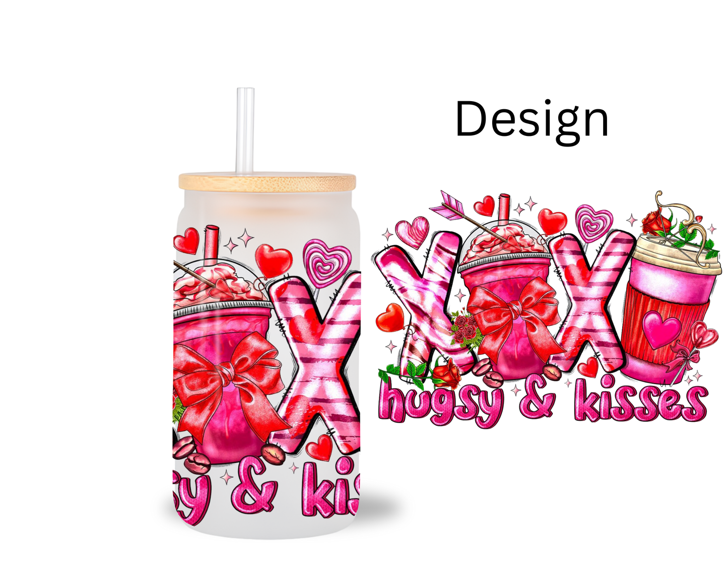 Hugsy And Kisses / UV DTF Transfer 6” Width 4” Height (AA-10)