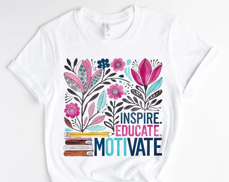 Motivate Flowers / 10” Width DTF Transfer