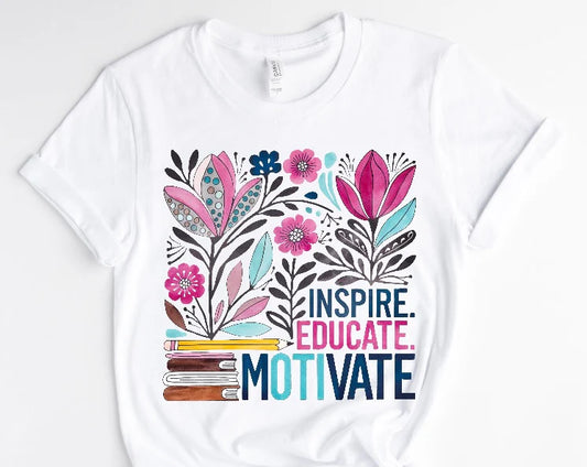 Motivate Flowers / 10” Width DTF Transfer