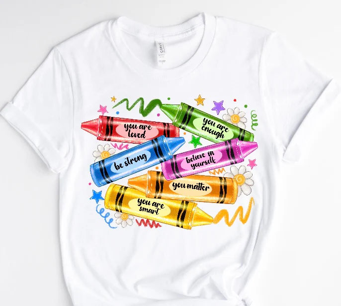 Crayons colors / 10” Width DTF Transfer