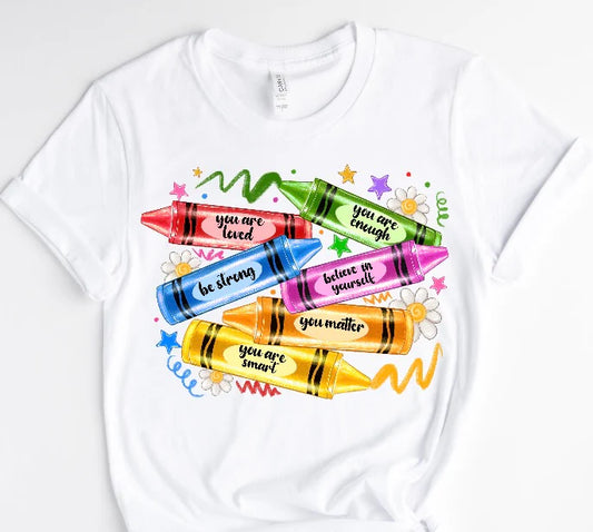 Crayons colors / 10” Width DTF Transfer
