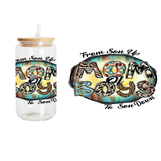 Mom Of Boys / UV DTF Transfer 6” Width 4” Height (EE-4)
