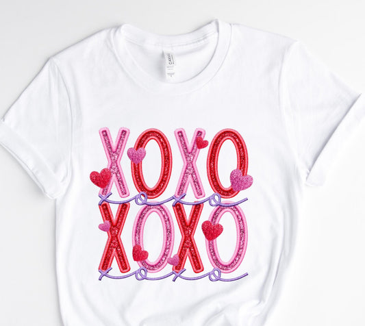 Red Pink Xo / DTF Transfer 10” Width (A-48)