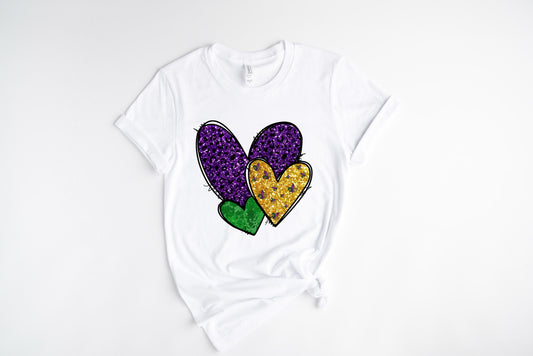 Hearts Gras / DTF Transfer 10” Width (C-47)