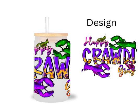 Crawdi Gras / UV DTF Transfer 6” Width 4” height (CC-24)