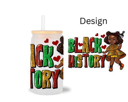 Black History Girl / UV DTF Transfer 6” Width 4” Height (BB-23)