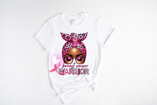 Breast Cancer Warrior White / 10” Width DTF Transfer